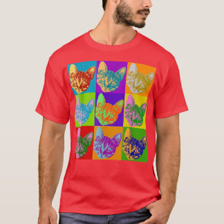 Kat Pop Kunst Geïnspireerd Kat grafische katten He T-shirt