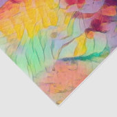 Kat Pop Kunst Kleurig Geel Roze Blauwe Hippie Tissuepapier (Detail)