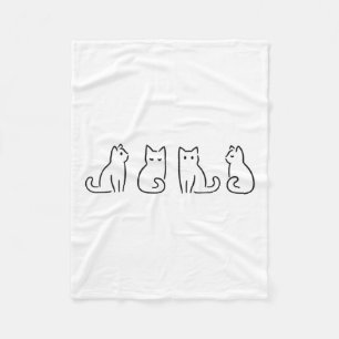 Kat Poses Kat Lover Minimalistische Kunst Fleece Deken
