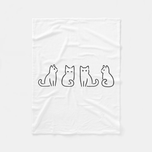 Kat Poses Kat Lover Minimalistische Kunst Fleece Deken (Voorkant)
