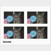 Kat Poses met bloemen Stickers (Vel)