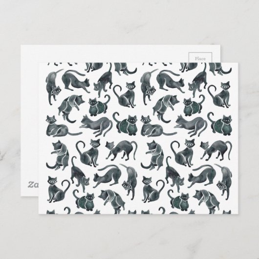 Kat Posities - Zwart palet Briefkaart (Voorkant / Achterkant)