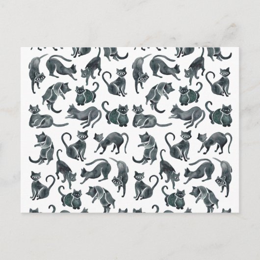 Kat Posities - Zwart palet Briefkaart (Voorkant)
