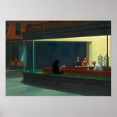Kat Poster Beroemd schilderij Hopper Nighthawks (Voorkant)