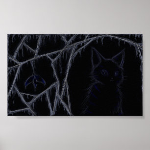 Kat-poster met ribben poster