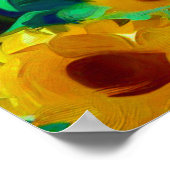 Kat Poster, Zonnebloemenveld, Impressionistische K Poster (Hoek)