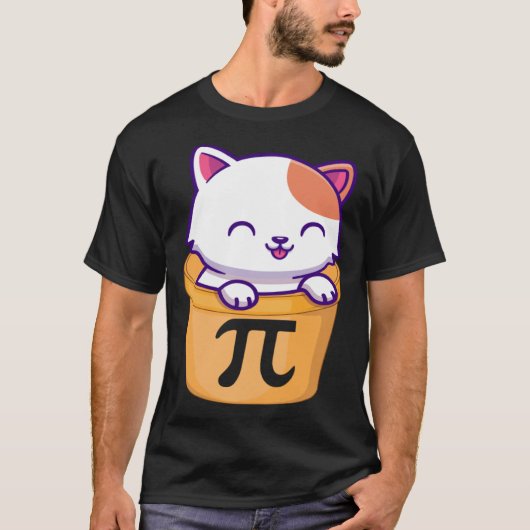Kat Pot Pi-dag Grappige Pi-dag Kinderen leraar wis T-shirt (Voorkant)