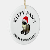 Kat poten van Santa Claus Cute Siamese Cat Keramisch Ornament (Rechts)