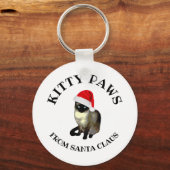 Kat poten van Santa Claus Cute Siamese Cat Sleutelhanger (Voorkant)