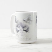 Kat potloodschets koffiemok (Voorkant links)