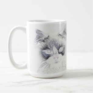 Kat potloodschets koffiemok