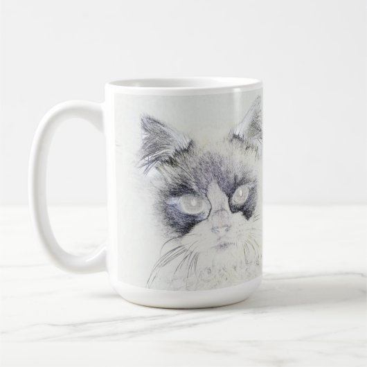 Kat potloodschets koffiemok (Links)