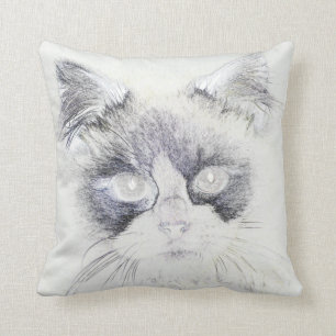 Kat potloodschets kussen