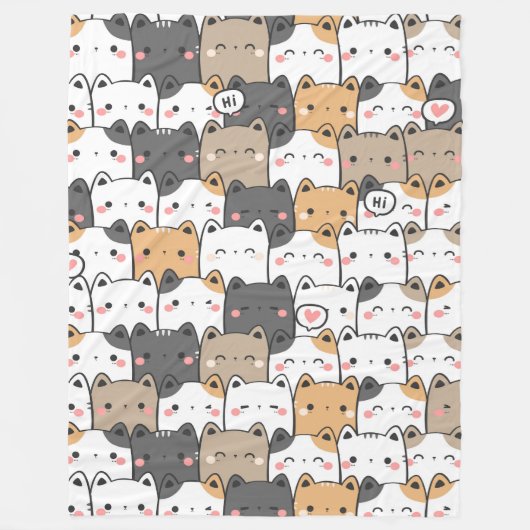 Kat Power 60x80 fleece deken (Voorkant)