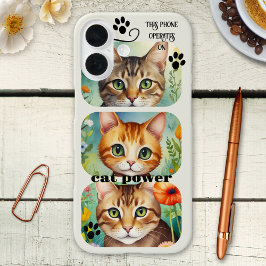 Kat Power Grappig Spinnend Apparaat Phonehoes iPhone 16 Hoesje