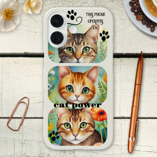 Kat Power Grappig Spinnend Apparaat Phonehoes iPhone 16 Hoesje