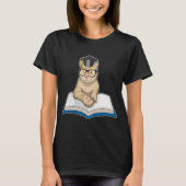 Kat Professor Book Glasses T-shirt (Voorkant)