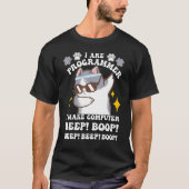 kat programmeur computer ik ben programmeur piep b t-shirt (Voorkant)