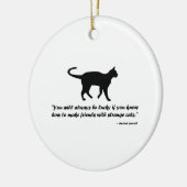 Kat Proverb Keramisch Ornament (Links)