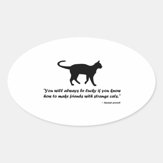 Kat Proverb Ovale Sticker (Voorkant)