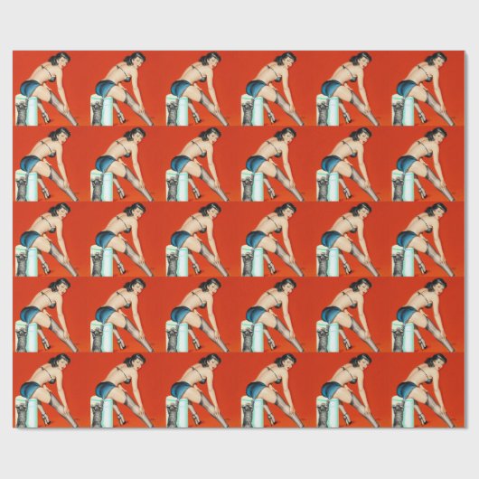 Kat pulp omhoog cadeaupapier (Vlak)