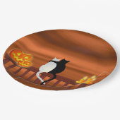 Kat Pumpkins Candles Halloween Papieren Bordje (Gekanteld)