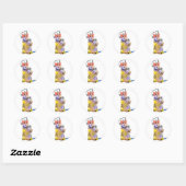 Kat punk cartoon ronde sticker (Vel)