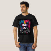 Kat punk kleurrijk t-shirt (Voorkant volledig)