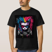 Kat punk kleurrijk t-shirt (Voorkant)
