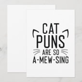 Kat-puns zijn zo vermakelijk bedankkaart (Voorkant / Achterkant)