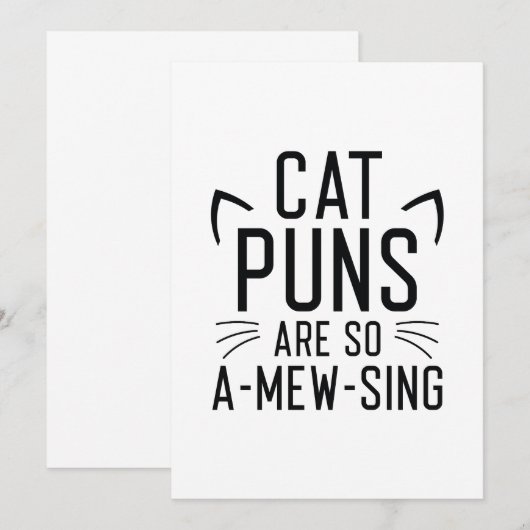 Kat-puns zijn zo vermakelijk bedankkaart (Voorkant / Achterkant)