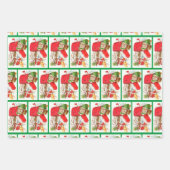  Kat & Puppy Red & Green met 3 kerst Inpakpapier Vel (Voorkant)