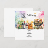 Kat Purr-fect Bijzondere Kattenfeestje Kaart (Voorkant / Achterkant)