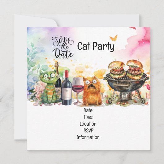 Kat Purr-fect Bijzondere Kattenfeestje Kaart (Voorkant)