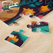 Kat Puzzle Met Kroon En Edelstenen Legpuzzel (Zijkant)