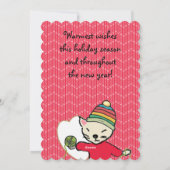 Kat pyjama garen breien haakwerk Kerstmis Feestdagenkaart (Achterkant)