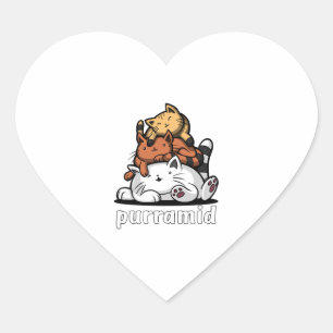 Kat Pyramid Purramid Leuke Kittens Hart Sticker