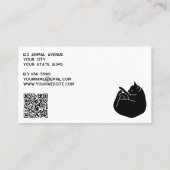 Kat QR-code Huisdierdiensten Minimalistisch Visitekaartje (Achterkant)
