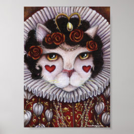 Kat Queen of Hearts Alice Wonderland Royalty Art Poster