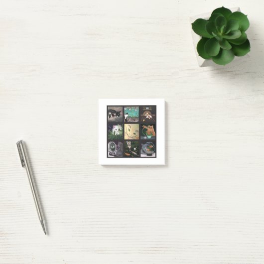 Kat Quilt. Negen afbeeldingen feliene lol Post-it® Notes (Kantoor)