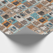 Kat Quilt Ontwerp Cadeaupapier (Hoek)