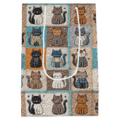 Kat Quilt Ontwerp Medium Cadeauzakje (Achterkant)