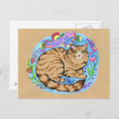 Kat Quote Art Whimsical Animal Briefkaart (Voorkant / Achterkant)
