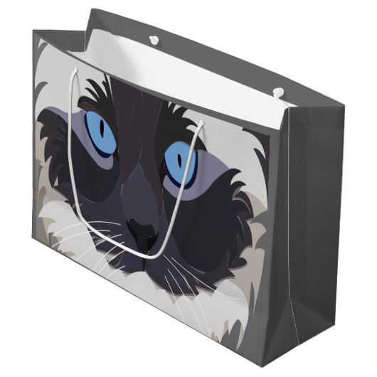 Kat Ragdoll Blauwe Ogen Kitten Groot Cadeauzakje (Voorkant Gekanteld)