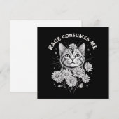 Kat Rage Verteert Me Grappig Sarcasme Kitten Bloem Kaart (Voorkant / Achterkant)