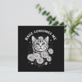 Kat Rage Verteert Me Grappig Sarcasme Kitten Bloem Kaart (Staand voorkant)