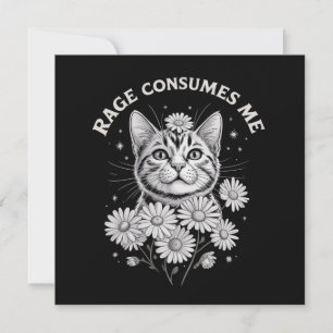 Kat Rage Verteert Me Grappig Sarcasme Kitten Bloem Kaart