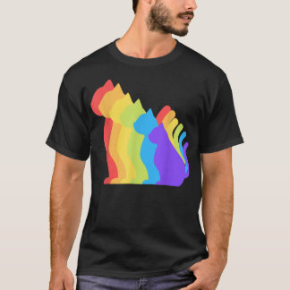 Kat Rainbow Gay Pride Cute LGBT Animal Pet Lovers T-shirt