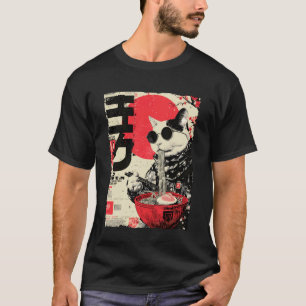 Kat Ramen Cyberpunk Esthetiek Futuristische Japans T-shirt