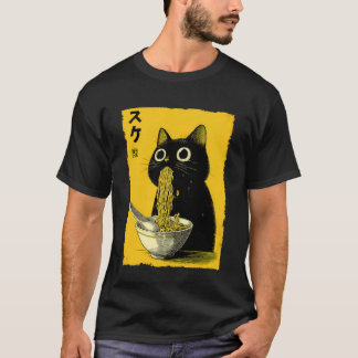Kat Ramen Esthetische Japanse Ukiyo-e Kunst Anime T-shirt